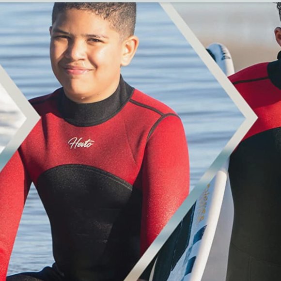 Hevto Wetsuits Boy 3/2mm Neoprene Diving Surfing Swimming Full Suits in Cold Wat - Picture 1 of 1